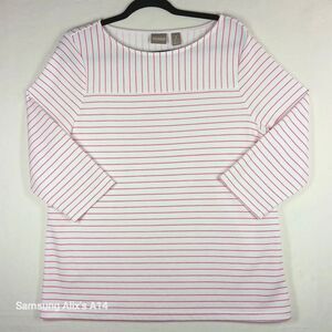 CHICO'S Womens striped‎ knit TOP SHIRT light sweater  Size 2